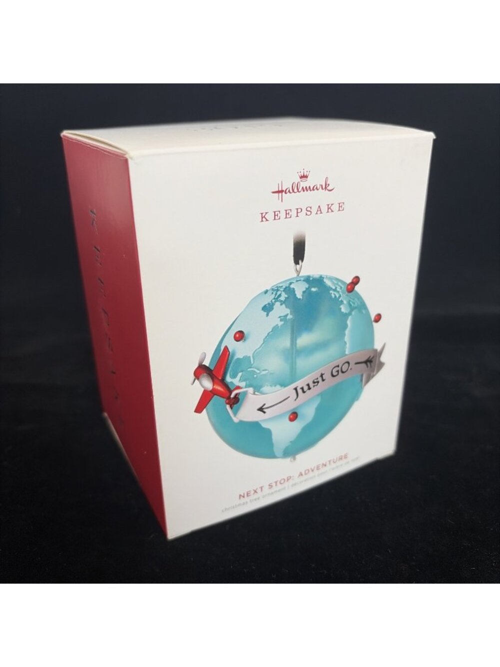 2019 Hallmark Keepsake Next Stop Adventure Globe Airplane Christmas Ornament Box